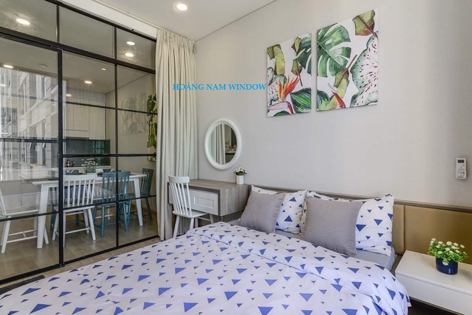 Thi công, lắp đặt vách kính ngăn phòng ngủ
